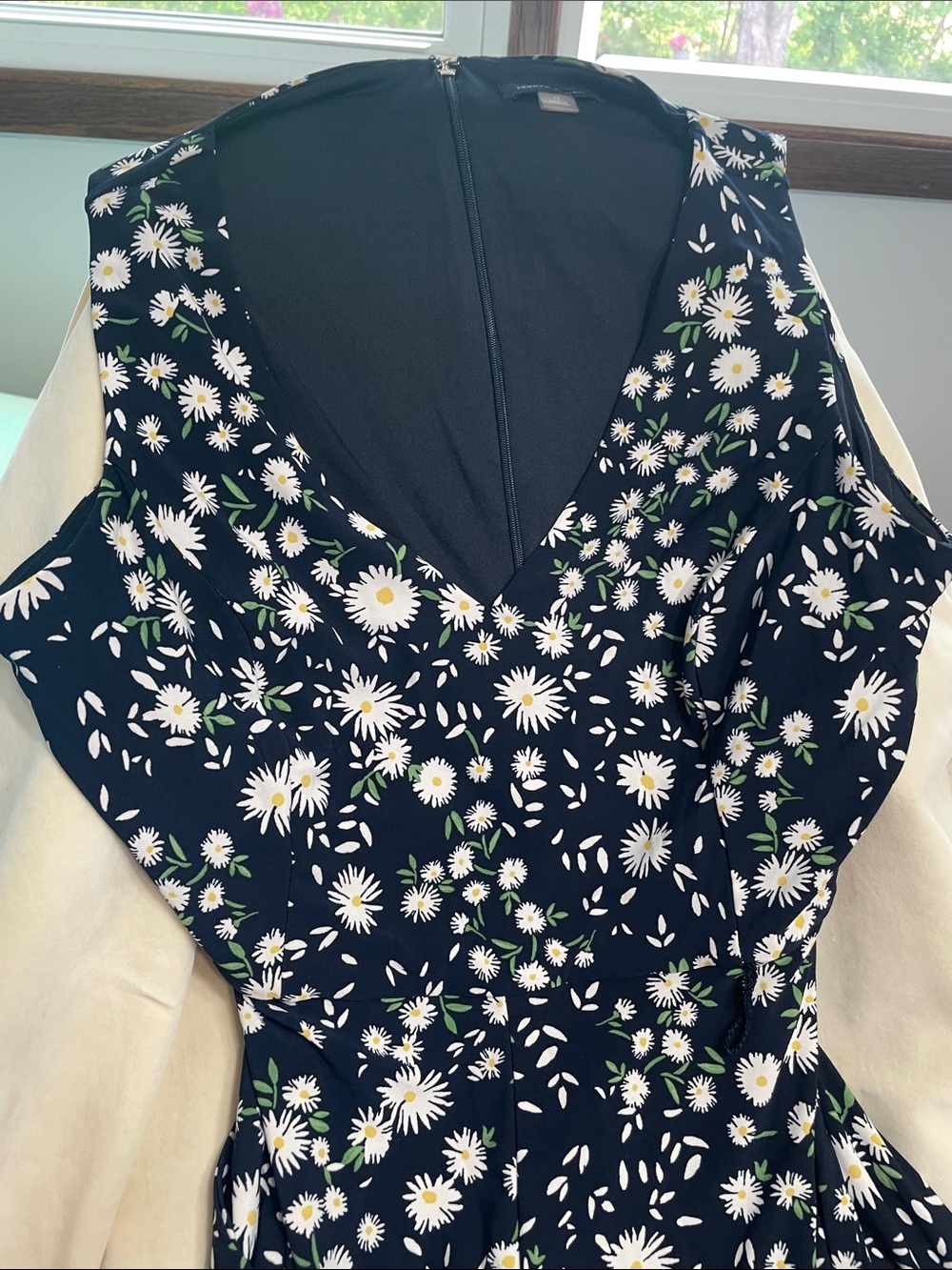 Tommy Hilfiger Navy Dress with Green Floral Trim